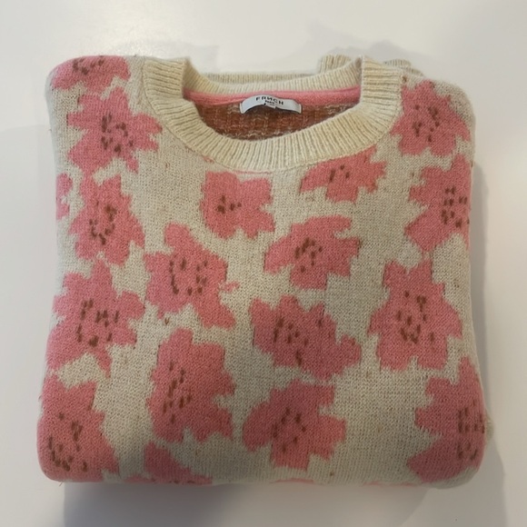 FRNCH Paris pink floral sweater size S/M - Picture 7 of 9